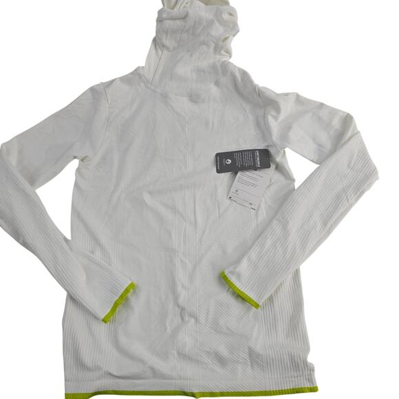 NWT Athleta Flurry balaclava hoodie white M womens 6848 - Picture 1 of 8